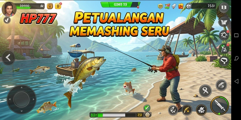 Gameplay HP777 yang seru dengan pemandangan memancing yang menakjubkan.