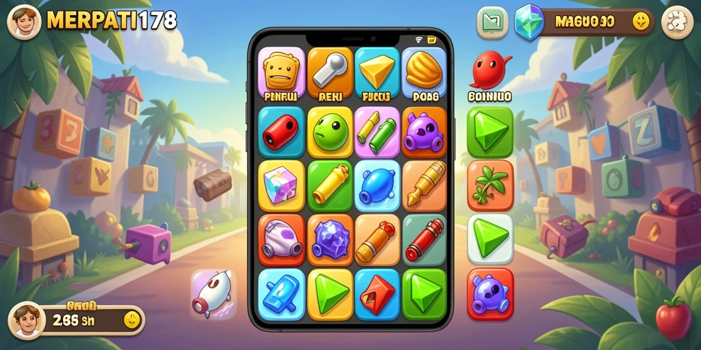 Tampilan gameplay MATCH-3 yang menakjubkan dan penuh warna.