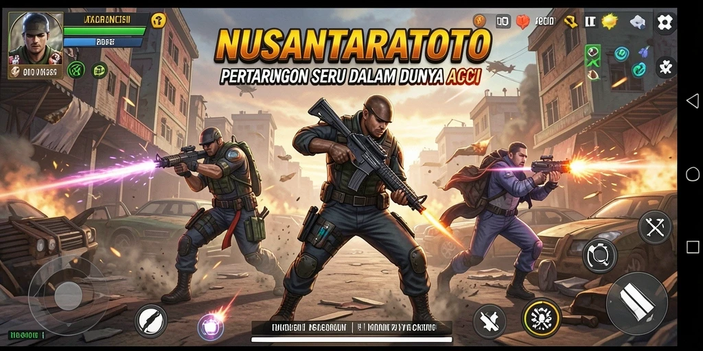 Tampilan gameplay NUSANTARATOTO dengan aksi mendebarkan.
