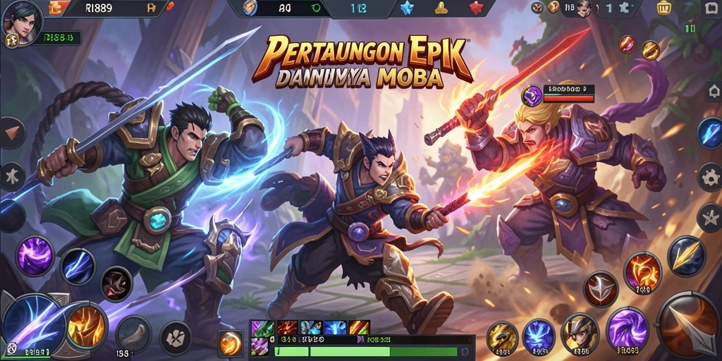 Gameplay seru RI889 dengan aksi MOBA yang menegangkan.