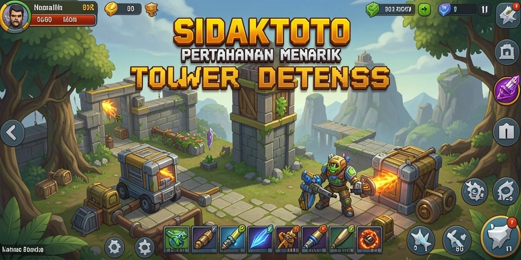 Tampilan gameplay menegangkan dari SIDAKTOTO dengan strategi Tower Defense.